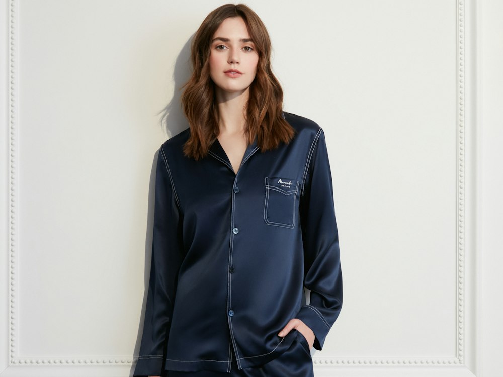 Parisian Stripe set alternate navy tailored angle